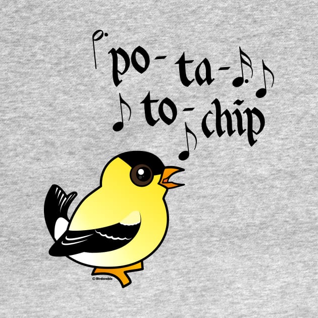 Funny American Goldfinch Says Potato Chip by birdorable